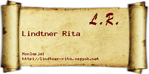 Lindtner Rita névjegykártya